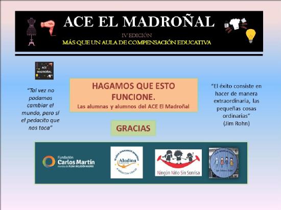 Portada de la IV edición del periódico escolar ACE El Madroñal. Más que un Aula de Compensación Educativa.