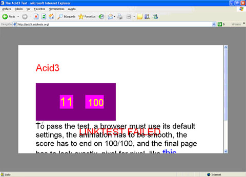 Acid3 en Internet Explorer 6